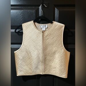 Emanuel Ungaro Gold Quilted Silk Vest